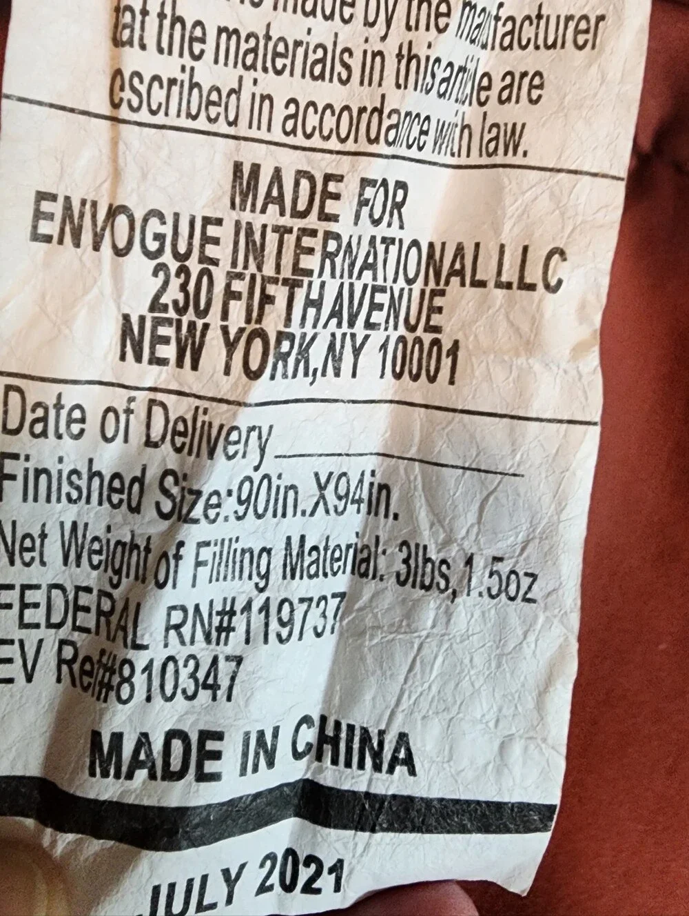 NEWLAKE Rust Comforter Queen